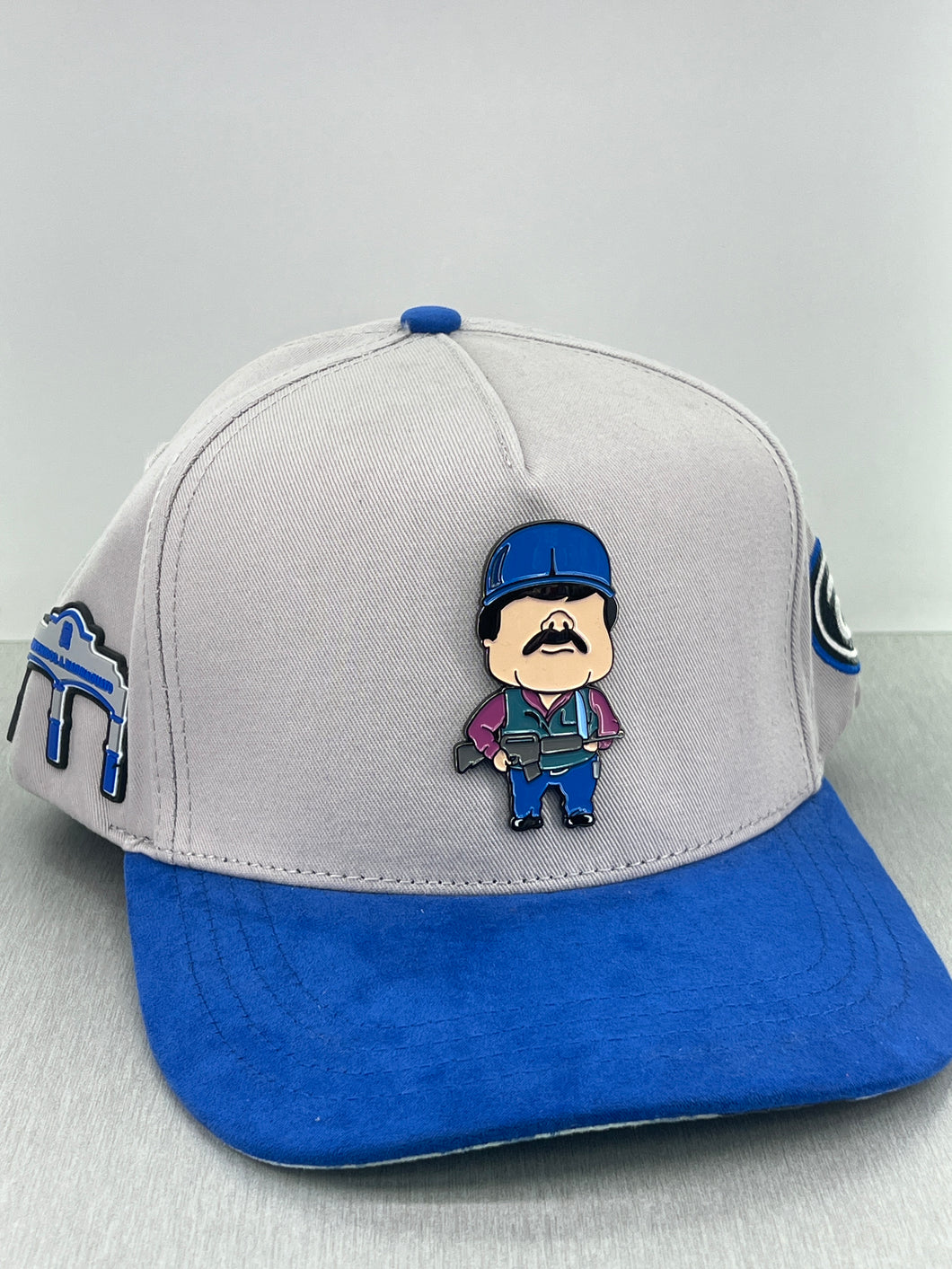 El Chaparrito gray blue snapback