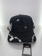 Load image into Gallery viewer, SD black and silver big boss SnapBack hat 🧢
