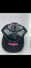 Load image into Gallery viewer, Thirty One hats SnapBack black pink
