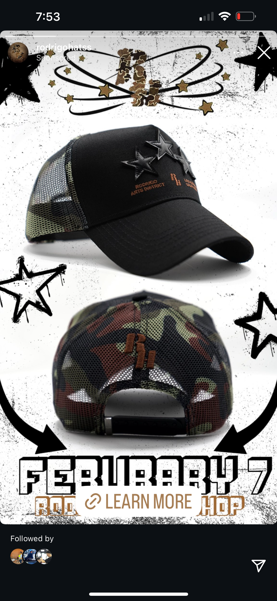 Rodrigo hat one year anniversary snapback