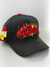 Load image into Gallery viewer, JM HATZ red and yellow Simpsons Los Angeles SnapBack hat 🧢
