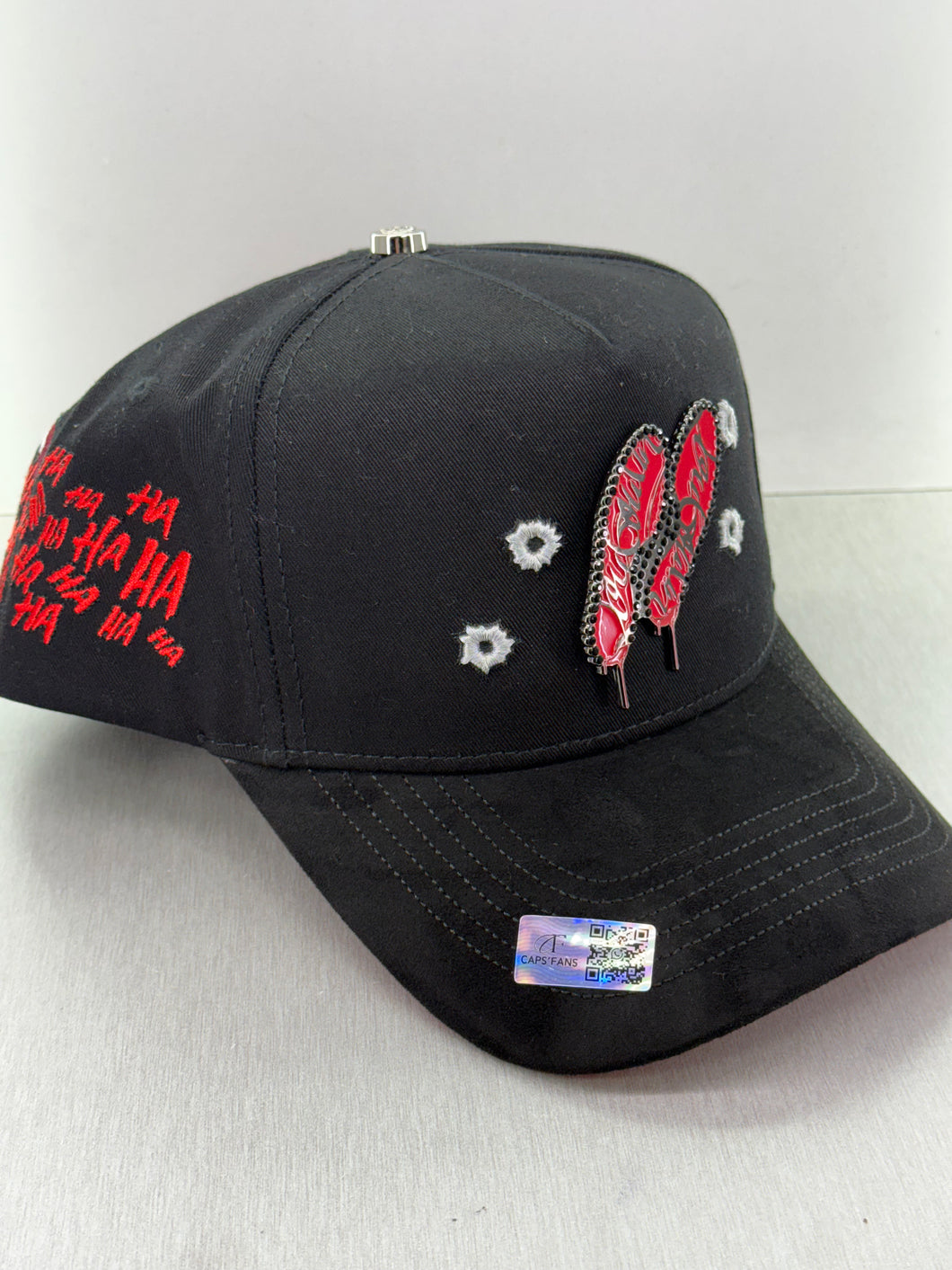 Black red capfans boot SnapBack hat  🧢