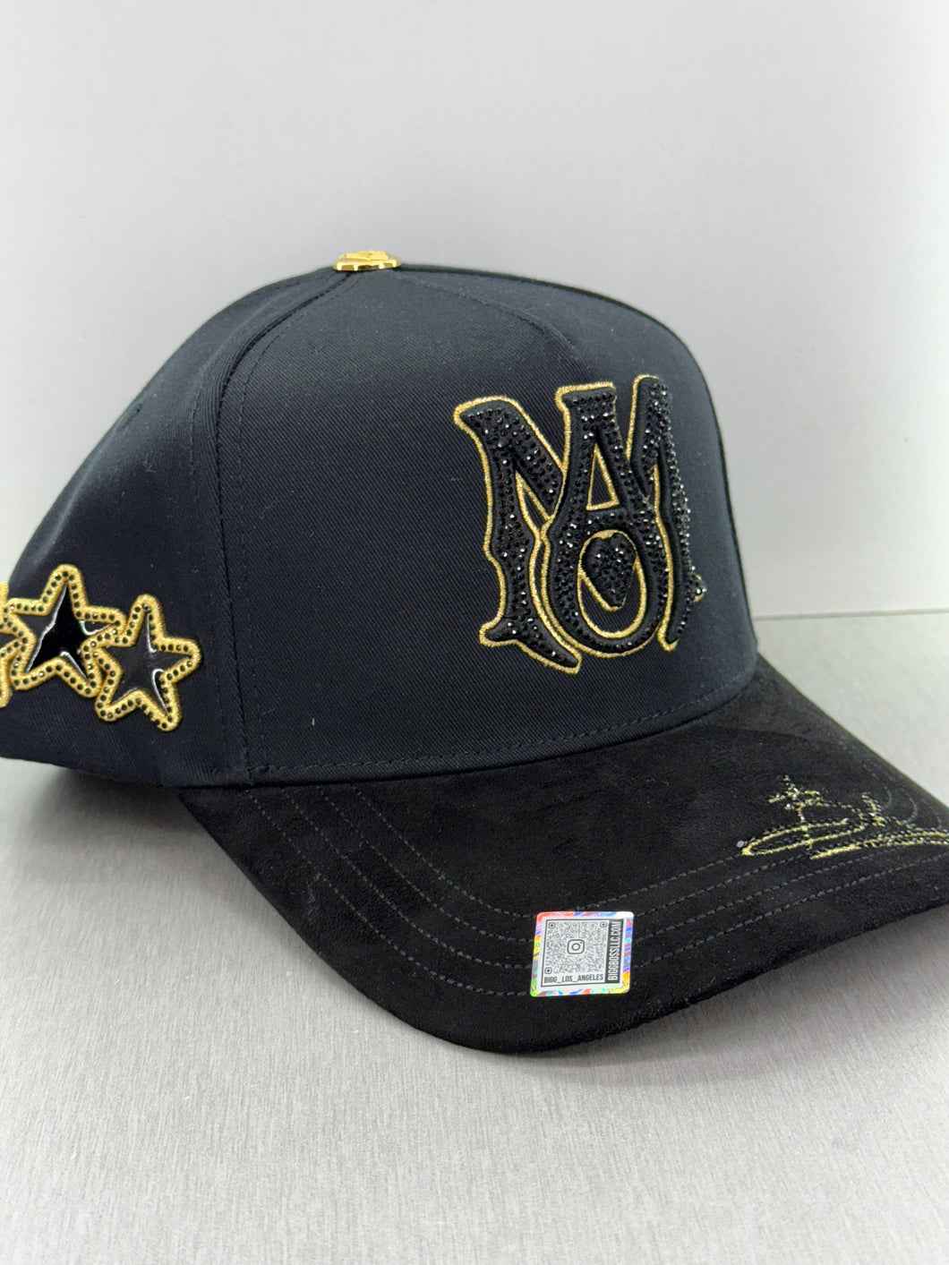 Black and gold amiri big boss SnapBack hat 🧢