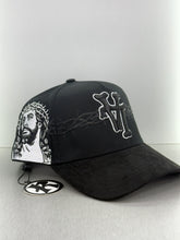 Load image into Gallery viewer, Upside down LA with Jesus on side Rancho SnapBack hat 🧢
