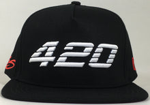 Load image into Gallery viewer, 420 SS Super Stoned Black/White/Burgandy UV Snap Back Adjustable Brand New !!!
