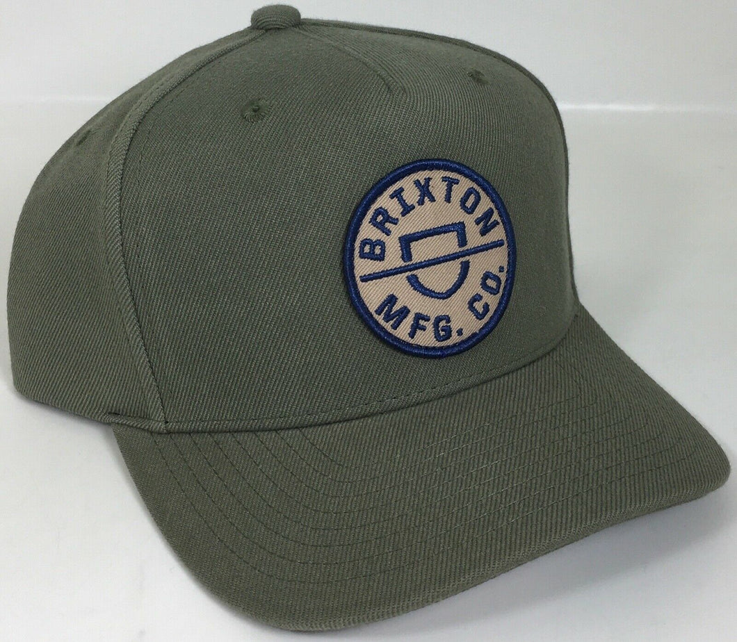 Brixton MFG. CO Snap Back Adjustable Olive Green Brand New Ships now !!!