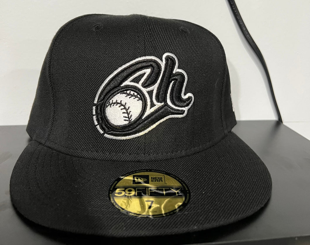 Charros de Jalisco new era black white fitted hat size 7