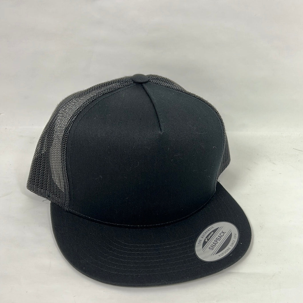 Yupoong Trucker Snapback Hat 🧢 Blank Black Hat