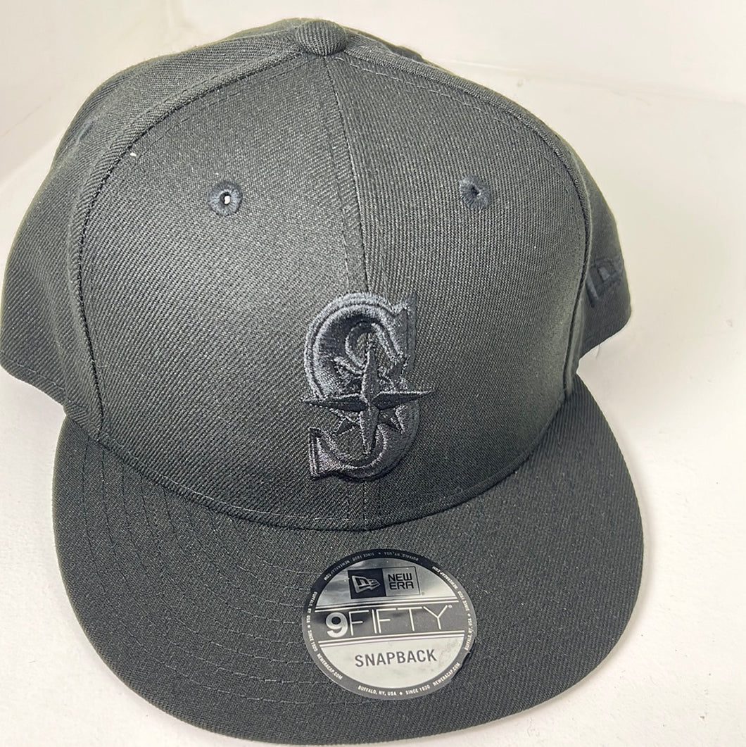 Seattle mariners new era snapback hat all black