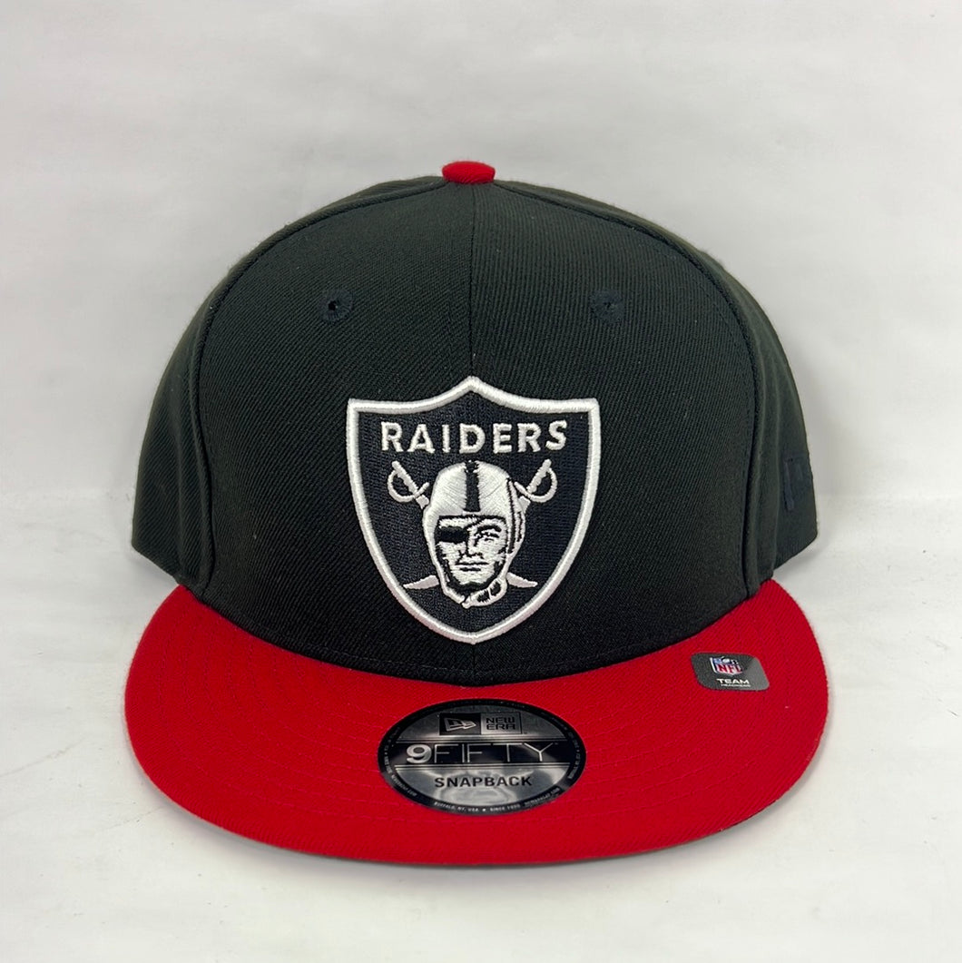 Raiders new era snapback hat black red