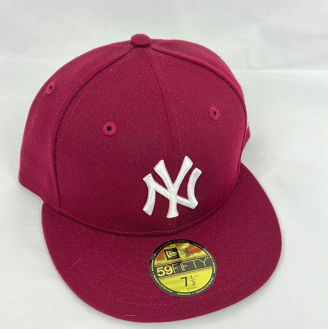 New York Yankees new era fitted hat maroon