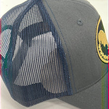 Load image into Gallery viewer, Gallo 🐓 dorado snapback hat gray front navy blue mech
