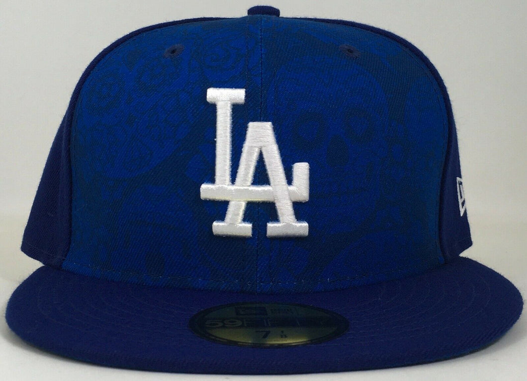 Los Angeles Dodgers Blue Skulls New Era 59FIFTY Fitted Brand New Ships Now !!!