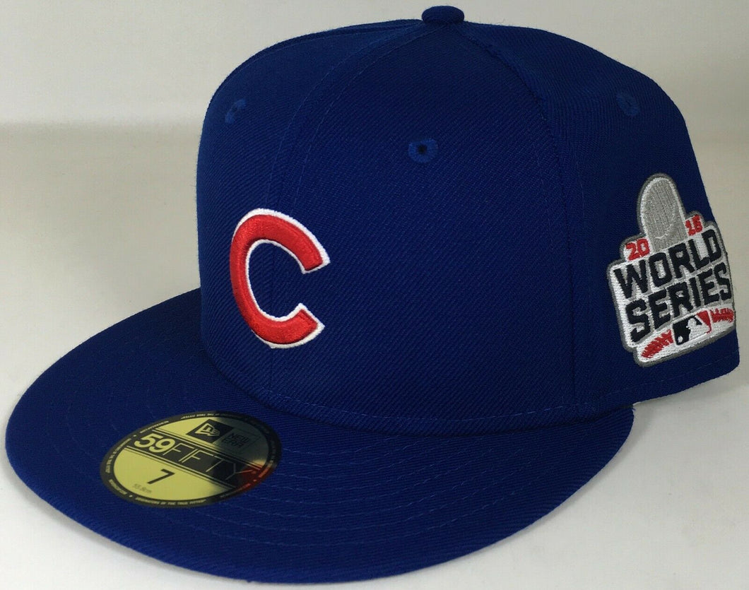 Chicago Cubs 59FIFTY New Era Fitted World Series 2016 Patch Blue/Red Brand New !