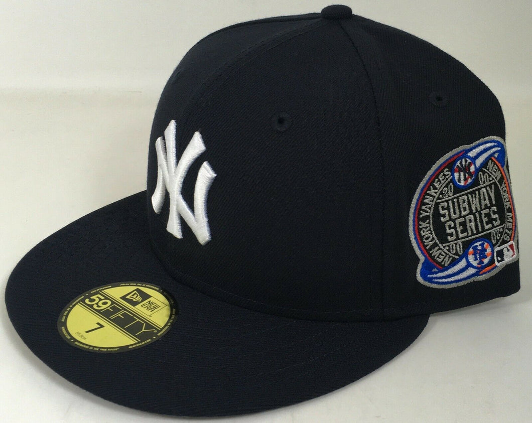 New York Yankees New Era 59FIFTY Fitted Subway Series Side Patch Navy Blue New !