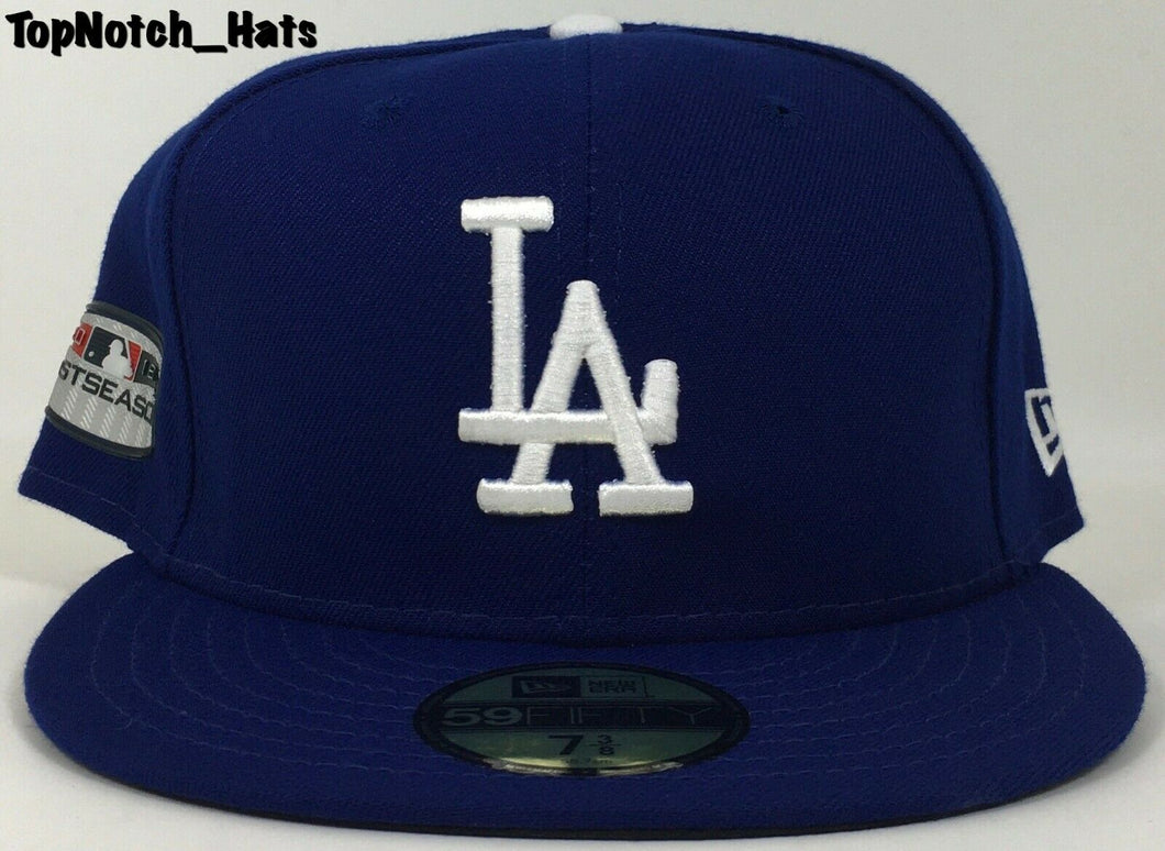 Los Angeles Dodgers Fitted 59Fifty New Post Season Blue Cap Hat Brand New !!